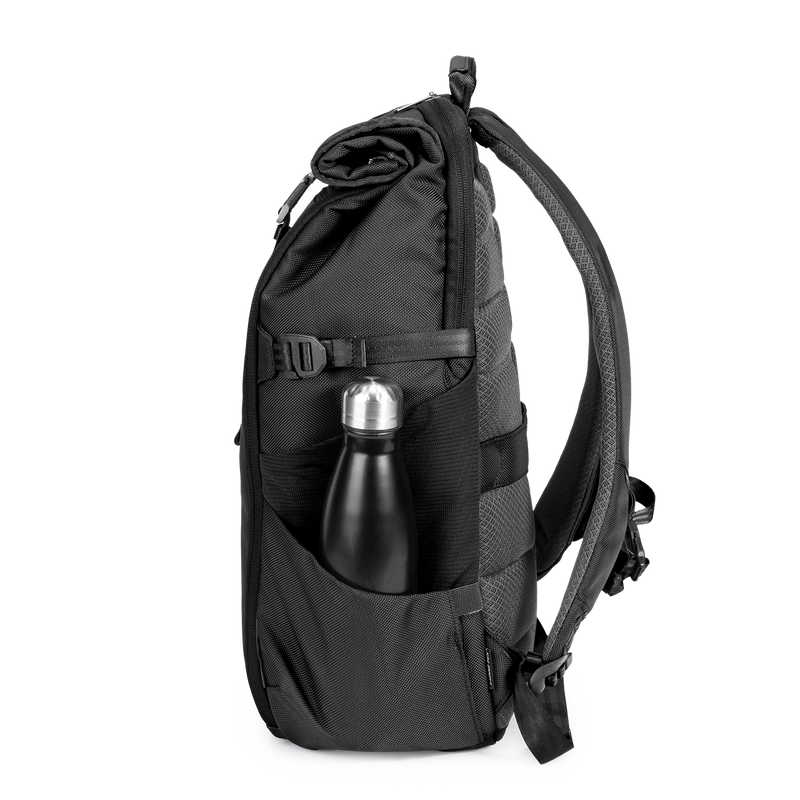 black leather roll down backpack Atlas Rolltop Backpack – Solgaard