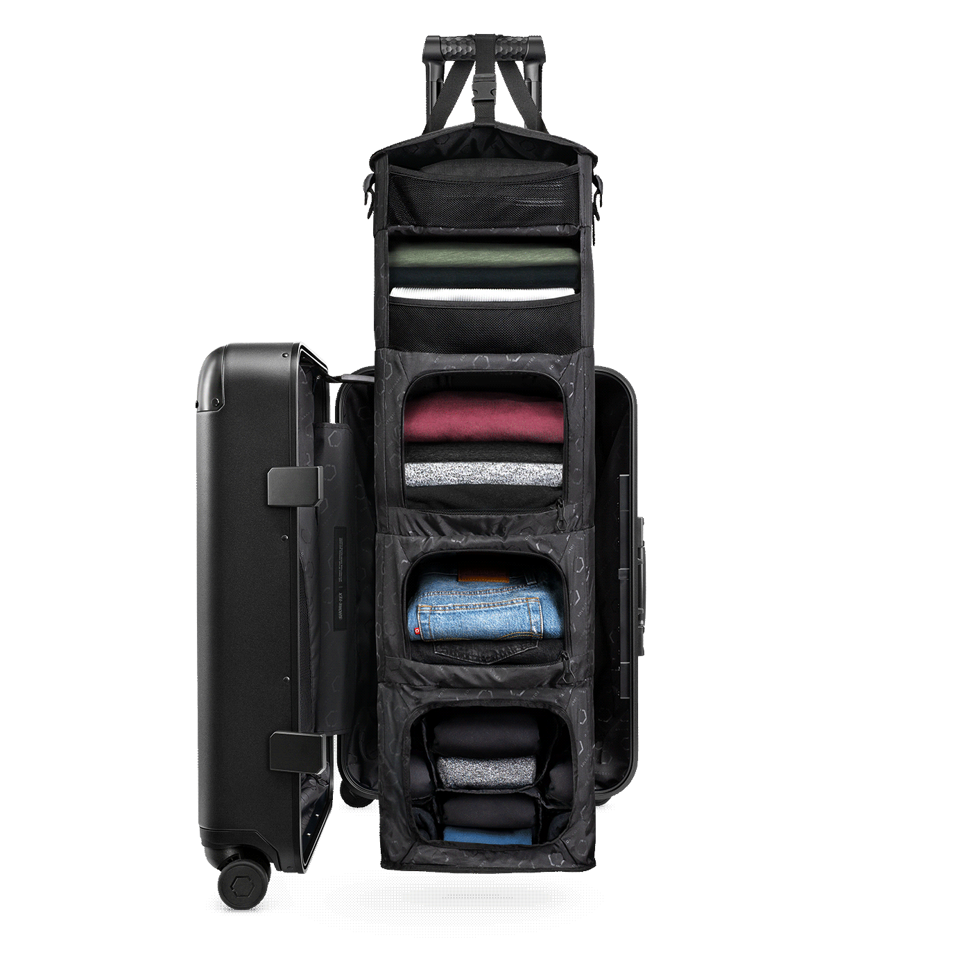 Carry on Closet Suitcase With Shelves Luggage Solgaard